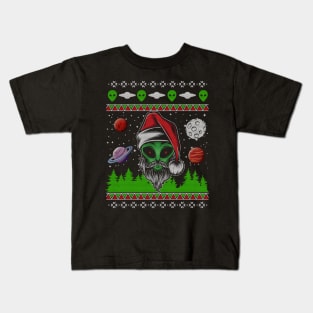 Alien ET UFO Ugly Christmas Sweater Kids T-Shirt